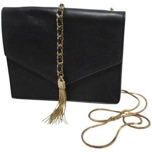 *Street Level Black Mini Lariat Tassel Accent Cross Body Bag